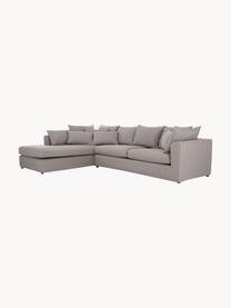 Großes Ecksofa Zach, Bezug: Polypropylen Der hochwert, Füße: Kunststoff, Webstoff Taupe, B 300 x T 213 cm, Eckteil links