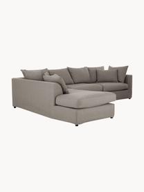 Großes Ecksofa Zach, Bezug: Polypropylen Der hochwert, Füße: Kunststoff, Webstoff Taupe, B 300 x T 213 cm, Eckteil links