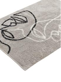 Bavlněný koberec s abstraktní kresbou Visage, Šedá, černá, bílá