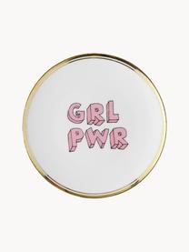 Porzellan-Frühstücksteller Grl Pwr mit Aufschrift, Porzellan, GRL PWR, Ø 17 cm