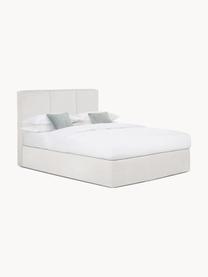 Letto boxspring Oberon, Materasso: nucleo a 5 zone di molle , Piedini: plastica Questo prodotto , Tessuto beige chiaro, Larg. 160 x Lung. 200 cm, grado di durezza H2