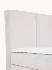 Letto boxspring Oberon, Materasso: nucleo a 5 zone di molle , Piedini: plastica Questo prodotto , Tessuto beige chiaro, Larg. 160 x Lung. 200 cm, grado di durezza H2