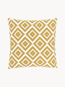 Housse de coussin 45x45 jaune imprimé graphique Miami, 100 % coton, Jaune, larg. 45 x long. 45 cm