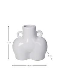 Design-Vase Body aus Steingut, Steingut, Weiss, B 14 x H 14 cm