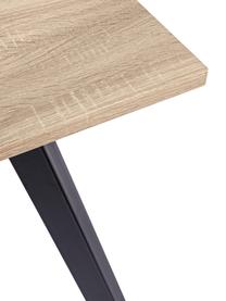 Eettafel Henry, Tafelblad: gecoat MDF met melaminepa, Poten: gepoedercoat metaal, Eikenhout, B 140 x D 80 cm