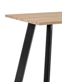 Eettafel Henry, Tafelblad: gecoat MDF met melaminepa, Poten: gepoedercoat metaal, Eikenhout, B 140 x D 80 cm