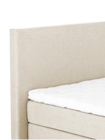 Letto boxspring premium Eliza, Materasso: a molle insacchettate a 7, Piedini: legno di faggio massiccio, Beige, 200 x 200