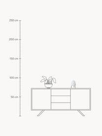 Mobiele dimbare LED outdoor tafellamp Rocket, Lampenkap: polyethyleen, Wit, beukenhout, Ø 14 x H 20 cm