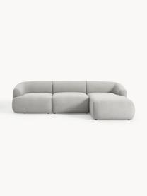 Modulares Bouclé-Ecksofa Sofia (3-Sitzer), Bezug: Bouclé (100 % Polyester) , Gestell: Fichtenholz, Spanplatte, , Füße: Kunststoff Dieses Produkt, Bouclé Hellgrau, B 277 x T 185 cm, Eckteil rechts