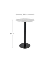 Okrągły stolik barowy Bolzano, Blat: płyta pilśniowa średniej , Biały, marmurowy, czarny, Ø 70 x W 105 cm