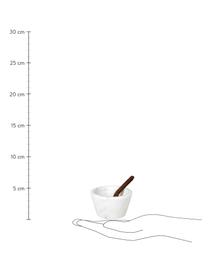 Cuenco para sal de mármol Marble, Cuchara: madera de sheesham, Blanco veteado, madera de sheesham, Ø 7 x Al 4 cm