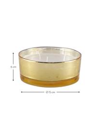 Vela perfumada de tres mechas Sunny (vainilla), Recipiente: vidrio, Ámbar transparente, dorado, Ø 15 x Al 6 cm