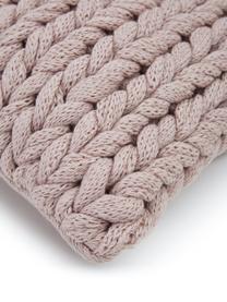 Coperta a maglia grossa fatta a mano Adyna, 100% poliacrilico, Rosa cipria, Larg. 45 x Lung. 45 cm