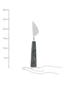 Set 3 coltelli da formaggio in marmo Bluma, Manico: marmo, Coltello: acciaio, Verde marmorizzato, argentato, Lung. 24 cm