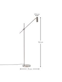 Leselampe Cassandra, Lampenschirm: Metall, galvanisiert, Silberfarben, matt, H 152 cm