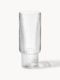 Verres à longdrink striés soufflés bouche Ripple, 4 pièces, Verre, soufflé bouche, Transparent, haute brillance, Ø 6 x haut. 14 cm, 300 ml