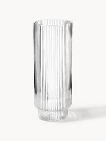 Verres à longdrink striés soufflés bouche Ripple, 4 pièces, Verre, soufflé bouche, Transparent, haute brillance, Ø 6 x haut. 14 cm, 300 ml