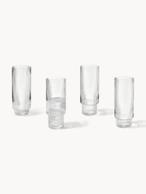 Set di 4 bicchieri da long drink in vetro soffiato millerighe Ripple, Vetro soffiato, Trasparente lucido, Ø 6 x Alt. 14 cm, 300 ml