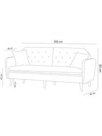 Sofa z funkcją spania (3-osobowa) Terra, Tapicerka: len, Stelaż: drewno rogowe, metal, Nogi: drewno naturalne, Szary, S 202 x G 83 cm