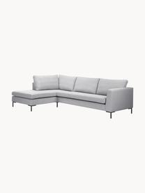 Ecksofa Luna, Bezug: 100 % Polyester, Oeko-Tex, Gestell: Massives Buchenholz, Schi, Füße: Metall, galvanisiert Das , Webstoff Grau, B 280 x T 184 cm, Eckteil links