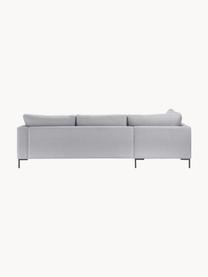 Ecksofa Luna, Bezug: 100 % Polyester Der strap, Gestell: Massives Buchenholz, Schi, Füße: Metall, galvanisiert Das , Webstoff Grau, B 280 x T 184 cm, Eckteil links