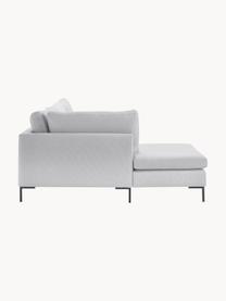 Ecksofa Luna, Bezug: 100 % Polyester Der strap, Gestell: Massives Buchenholz, Schi, Füße: Metall, galvanisiert Das , Webstoff Grau, B 280 x T 184 cm, Eckteil links