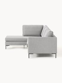 Ecksofa Luna, Bezug: 100 % Polyester Der strap, Gestell: Massives Buchenholz, Schi, Füße: Metall, galvanisiert Das , Webstoff Grau, B 280 x T 184 cm, Eckteil links