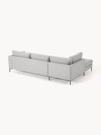 Ecksofa Luna, Bezug: 100 % Polyester Der strap, Gestell: Massives Buchenholz, Schi, Füße: Metall, galvanisiert Das , Webstoff Grau, B 280 x T 184 cm, Eckteil links