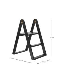 Drabinka z drewna dębowego Reech, Stelaż: drewno jesionowe lakierow, Czarny, S 40 x W 72 cm