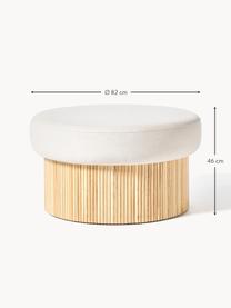 Taburete grande con espacio de almacenamiento Nala, Tapizado: 100% poliéster Alta resis, Estructura: madera de fresno El mater, Tejido beige claro, madera de fresno clara, Ø 82 x Al 46 cm