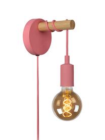 Wandleuchte Pola mit Stecker in Rosa, Rosa, Braun, T 16 x H 22 cm