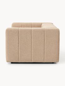 Modulares Bouclé-Sofa Lena (3-Sitzer), Bezug: Bouclé (93 % Polyester, 6, Gestell: Buchenholz, Spanplatte, H, Füße: Kunststoff, Bouclé Beige, B 211 x T 106 cm