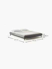 Čalouněná postel Meya, Tmavě šedá, Š 140 cm, D 200 cm