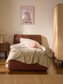 Letto singolo in bouclé con contenitore Cloud, Rivestimento: bouclé (80% poliestere, 2, Piedini: legno di betulla laccato , Bouclé terracotta, Larg. 90 x Lung. 200 cm