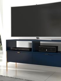 Mueble de TV con cajones Polka, Estructura: tablero de fibra de alta , Azul oscuro, An 120 x Al 65 cm