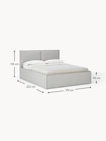 Gestoffeerd bed Dream, Bekleding: polyester (gestructureerd, Frame: massief grenenhout en pla, Geweven stof lichtgrijs, B 200 x L 200 cm