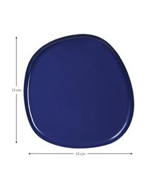 Bandeja decorativa pequeña de metal Imperfect, Metal recubierto, Azul oscuro, An 13 x F 13 cm