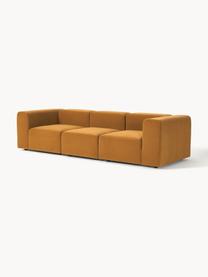 Sofá modular de terciopelo Lena (4 plazas), Tapizado: terciopelo (100% poliéste, Estructura: madera de pino, contracha, Patas: plástico., Terciopelo ocre, An 284 x F 106 cm