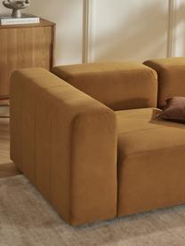 Sofá modular de terciopelo Lena (4 plazas), Tapizado: terciopelo (100% poliéste, Estructura: madera de pino, contracha, Patas: plástico., Terciopelo ocre, An 284 x F 106 cm