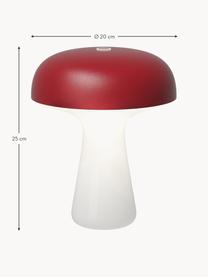Mobilna lampa zewnętrzna LED z funkcją przyciemniania My T, Stelaż: szkło, Czerwony, biały, Ø 20 x W 25 cm