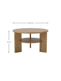 Okrągły stolik kawowy z drewna Lourdes, Płyta pilśniowa (MDF), Drewno naturalne, Średnica: 72 cm
