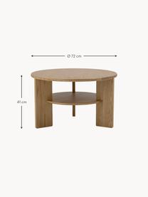 Mesa de centro redonda de madera Lourdes, Tablero de fibras de densidad media (MDF), Madera, Ø 72 cm