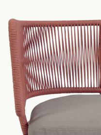 Garten-Loungesofa Nadin mit geflochtenem Seil (2-Sitzer), Gestell: Metall, verzinkt und lack, Bezug: Polyester, Webstoff Hellbeige, Korallrot, B 135 x T 65 cm