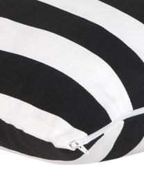 Housse de coussin 40x40 à rayures Timon, 100 % coton, Noir, blanc, larg. 40 x long. 40 cm