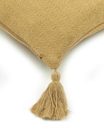 Federa arredo gialla con nappe decorative Lori, 100% cotone, Giallo, Larg. 30 x Lung. 50 cm