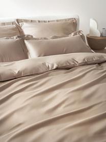 Housse de couette en satin de coton Premium, Beige, larg. 200 x long. 200 cm