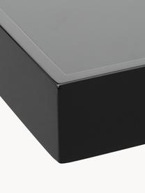 Hochglanz-Tablett Hayley, B 50 cm, Tablett: Mitteldichte Holzfaserpla, Unterseite: Samtbezug, Schwarz, B 50 x T 35 cm