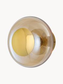 Mondgeblazen wandlamp Horizon, Lampenkap: mondgeblazen glas, Lichtbruin, goudkleurig, Ø 21 x D 17 cm