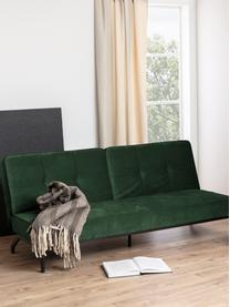 Samt-Schlafsofa Perugia (3-Sitzer), Bezug: Polyester Der hochwertige, Füße: Metall, lackiert, Samt Dunkelgrün, B 198 x T 95 cm