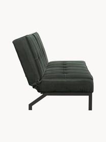 Sofa rozkładana z aksamitu Perugia (3-osobowa), Tapicerka: poliester Dzięki tkaninie, Nogi: metal lakierowany, Ciemnozielony aksamit, S 198 x G 95 cm